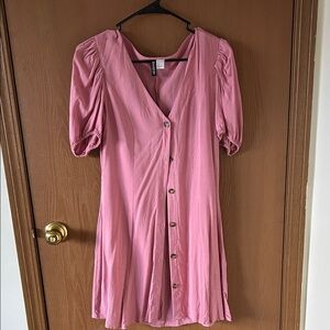 Pink Button-Down Dress